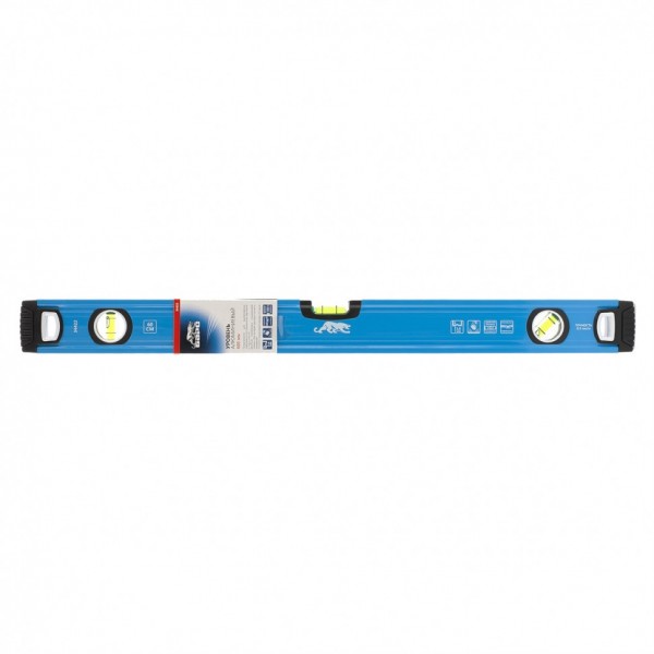 Уровень алюминиевый, 600 мм, профиль 1,6 мм, фрезерованный, ударопрочные заглушки, 3 глазка Барс 34422