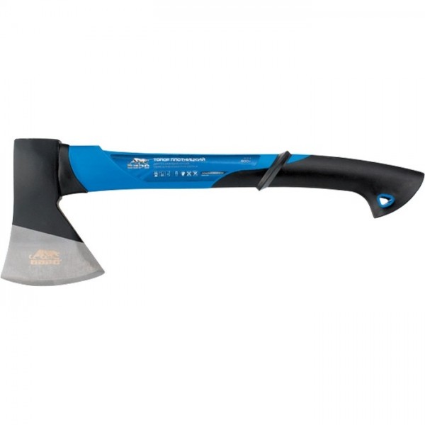 Топор плотницкий, 800 г, двухкомпонентная обрезиненная рукоятка Барс 21412